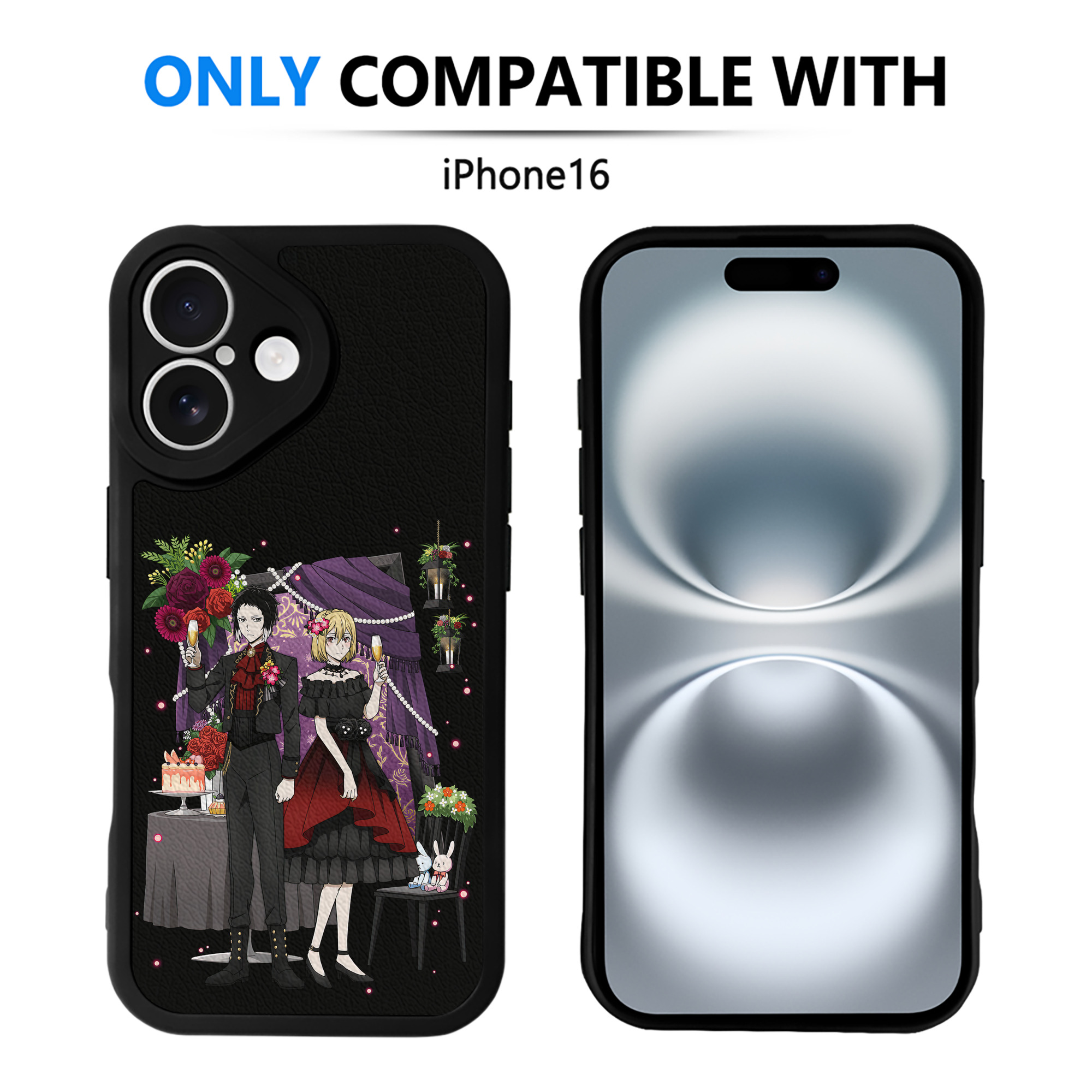 （画像用） 文豪ストレイドッグス Bungo Stray Dogs 【iPhone 16シリーズ対応】シリコンスマホケース（レザー調） 材質：シリコン
